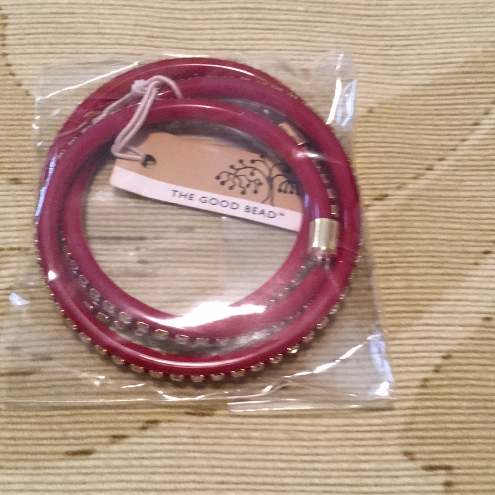 A new diamond studded red wrap  wrist bracelet.